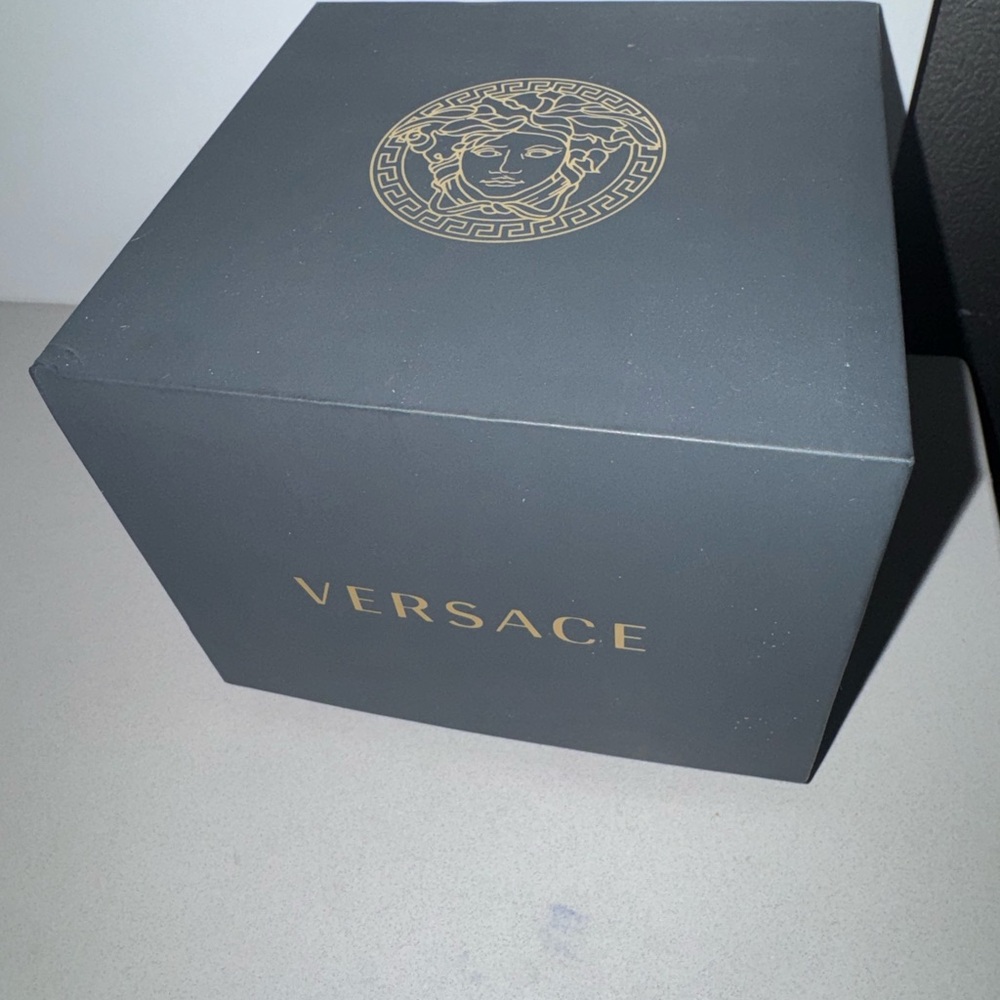 Versace Charcoal Box with Gold Medusa Logo